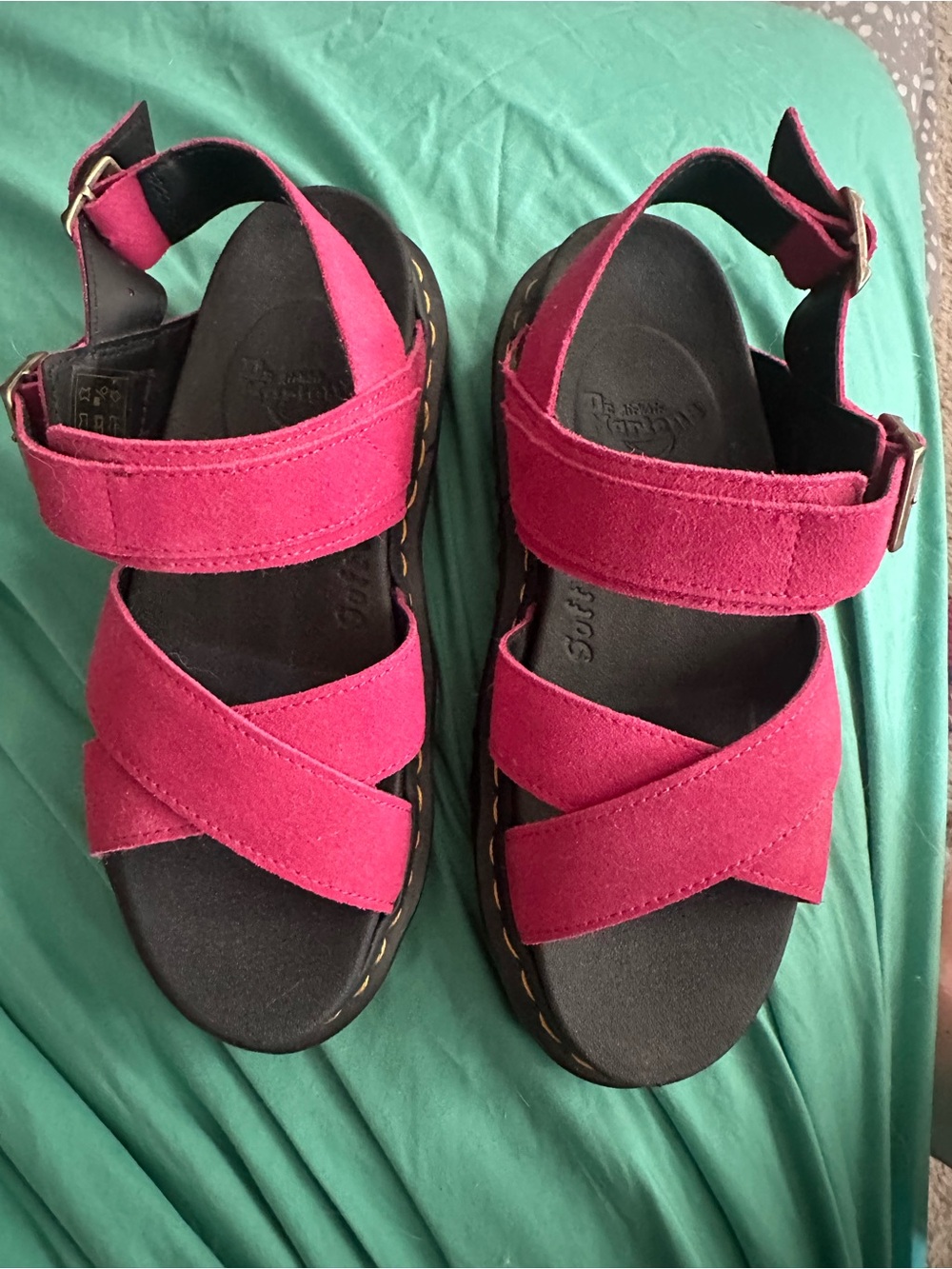 Dr. Martens fuchsia suede sandals size 7 or eu 38